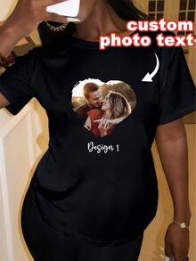 Custom Photo Shirt: Personalized Family Picture Tee - Black - View 2