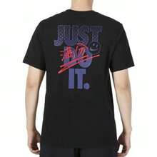 Nike Dri-FIT卡通字母圖案印花幽默運動休閒圓領短袖落肩袖T卹 - 黑色 - 查看 4