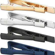 1pc/4pcs Set Men's Minimalist Tie Clips, Black, Gold, Blue, Silver Tie Clips Set, Suitable For Regular Neckties - Tie Clip - View 3