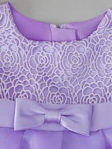 0-2 Years Old Baby Girl Purple 1st Birthday Party Dress, Elegant Flower Girl Dress, Suitable For Wedding, Birthday, Party, 100 Days Celebration, 1st Birthday, Banquet, Ball, Important Holiday Celebration - Purple - View 6