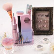 1PC Nail Drill Bits Holder Display Clear Nail Display Box Transparent Makeup Organizer Nail Manicure Tools Acrylic Nail Display - Pink - View 4