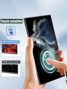 Navigator 3pcs Curved Unlock Tempered Glass Screen Protector Compatible With Samsung Galaxy S23 Ultra, Supports Fingerprint Unlock, Waterproof, Anti-Fingerprint, Anti-Drop, Anti-Scratch, Anti-Collision Screen Protection Essentials, Applicable To Daily Shield, Office, Home Daily Shield Office Home Phone Screen Protector Phone Accessories Shockproof Anti-Fall Scratch Resistant - Clear - View 3