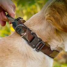 Adjustable Tactical Dog Collar, Military Training Nylon Dog Collar With Control Handle And Heavy-Duty Metal Buckle, Suitable For Medium And Large Dogs, Double-Layer Webbing Dog Collar - Multicolor - View 3