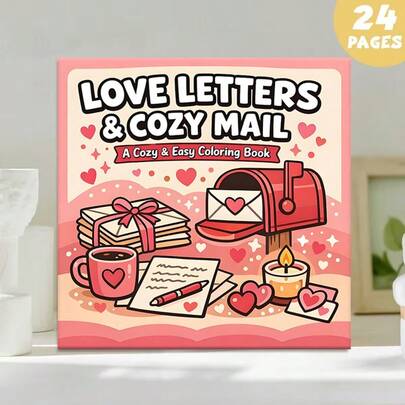 (Upgraded Deluxe Edition, Thicker Paper, 20.5*20.5cm) "Love Letter & Heartwarming Notes Coloring Book: 24 Healing & Relaxing Pages", Suitable For Couples & Families, Great For Gatherings, Valentine's Day, Birthdays And Other Holidays. Painting & Learning Supplies, 24 Pages, Book, Coloring Book, Learning Supplies, School, Christmas, Halloween, Birthday, Back To School Gifts, Coloring Books, Art Supplies, Dyeing, Adult Coloring Books