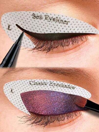 32pcs Eye Makeup Stickers, Including Eyeliner And Eyebrow Templates, 4 Different Designs, Featuring Western-Style Eyeliner And Eyebrow Shaping Templates, As Well As Other Eyeliner Auxiliary Tools. Also Includes Cat Eye Eyeliner Stickers, Eyeshadow And Eyeliner Stickers, Cat Eye And Fox Eye Makeup Templates. Suitable For Makeup, Home Decor, Vanity, Travel, Bedroom And Other Occasions.