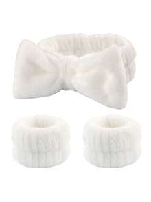 3pcs Headband And Wristband Set, Suitable For Washing Face, Makeup And Makeup Removal, Travel, Fit For All Skin Types, Headband For Skincare, Beauty, Skincare Products, Spa, Self-Care, Skincare Tools, Facial Care, Beauty Supplies, Skin, Facial Cleanser, Face Cleansing, Makeup, Makeup Removal And Travel - Multicolor - View 12