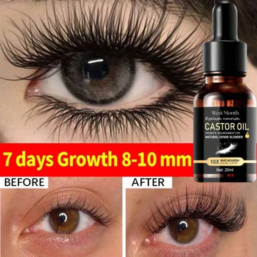 West Month Castor Oil Eyelash Serum Dense Moisturizing Natural Lengthening Black Curling Gentle Eyelash Serum - 1 CÁI - Xem 1