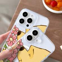 Disney.‌  Winnie The Pooh Patterned Phone Case Decorated With Flowers And A Cheerful Design. Compatible With IPhone 17, 16, 15, 14, 13, 12, And 11 Pro Models, With Shockproof Protection. Ideal For Gifts For Family, Friends, Birthdays, Spring Festival, Holidays, And Valentine's Day. - 無色 - 查看 3