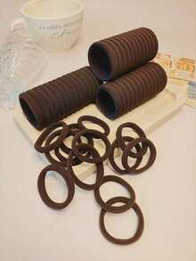 50 Women's Brown Hair Ties, Seamless Hair Ties, Elastic Ponytail Holder, Will Not Damage Thick Hair Casual,Hair Accessories,Hair Rope, Hair Bobbles Head Accessories Rubber Bands - màu nâu - Xem 3