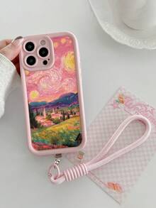 Starry Night Painting Textured Hollow Tempered Glass Phone Case, Compatible With IPhone 14, 14 Pro, 14 Pro Max, 13, 13 Pro, 13 Pro Max, 11, 11 Pro Max, 12, 12 Pro, 12 Pro Max, XR, XS, 15, 15 Pro, 15 Pro Max, 16, 16 Pro, 16 Pro Max, 17, 17 Pro, 17 Air, 17 Pro Max, Galaxy S24, A04, A12, A13, A14, A23, A24, A32, A33, A51, A52, A53, A54, A72, S20 FE, Redmi 9, Redmi 9A, Shockproof Protective Cover - Multicolor - View 4
