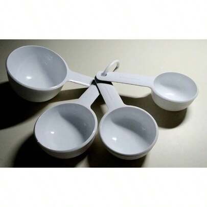 Measuring Cup Set - 4 - Piece Durable Plastic Cups With Metric And US Graduations - Includes 1/4, 1/3, 1/2, And 1 Cup Sizes - Convenient Ring Storage - Dishwasher