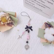 1-4PCS Cute Phone Charms Aesthetic Y2K Cell Phone Charms Strap Strawberry Butterfly Star PhoneCharm Y2K Accessories For Bag Keychain  Camera Pendants Decor - 1x粉紅熊 - 查看 3