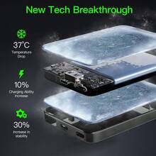 XBJ 磁吸式快充移动电源，10000mAh，22.5W 磁吸快充接口，兼容安卓和苹果设备，便携式充电器，适用于 13 14 15 16 17，小巧便携，外置充电器，万圣节、圣诞节、情人节礼物、返校礼物。 - 5000毫安便利電源 - 查看 11