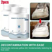 (Paquete de 2 botellas) Gel limpiador de zapatos: elimina eficazmente las manchas y el amarilleo, adecuado para zapatos de lona, ​​zapatillas deportivas y zapatos blancos, portátil y fácil de usar. - Gel limpiador de zapatos - Ver 2