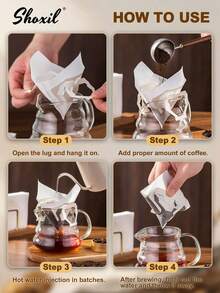shoxil 30pcs Portable Disposable Coffee Filter Bags - Easy-To-Use Hanging Ear Drip Design, Leakproof For Home, Travel, Parties & Weddings - Perfect For Hand-Brewed Coffee Anywhere - Coffee Filter Paper - View 4
