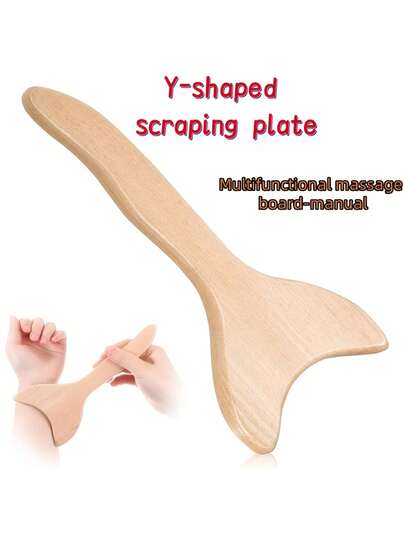 Y-Shaped Gua Sha Tool, Portable Manual Massager For Foot Massage And Muscle Relaxation, Beechwood Gua Sha Massage Tool For Full Body Massage, Portable Home Massager