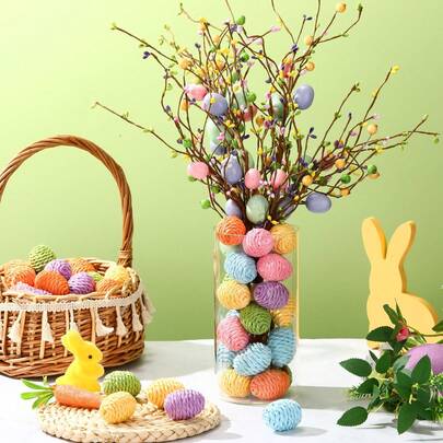 10pcs Colorful Easter Egg Set, With Paper-Like Texture And Vibrant Colors, Perfect For Basket Fillers, Egg Hunt Props, And Party Decorations, Adding A Joyful Atmosphere To The Event.