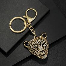 1 PieceFashion E1ronean Hollow,Double Accessoftes Two-Tone Fierce Leooard Kevchain PendantDecoralion,Sutabl Men Women CouDlescar KevsLussae Decorlion Exquviste Gi - Bạc - Xem 1