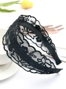 1 chiếc băng đô ren đen thêu hoa thanh lịch dành cho nữ, phụ kiện đội đầu phong cách Boho Chic cho trang phục hàng ngày, hẹn hò, ăn tối, đi chơi, băng đô cài tóc, phụ kiện tóc, phụ kiện đội đầu - màu đen - Xem 23