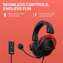 HyperX Headset Gaming Cloud II - Suara Surround Virtual 7.1, Driver 53mm, Mikrofon Peredam Kebisingan yang Dapat Dilepas, Bingkai Aluminium, Bantalan Telinga Busa Memori, Multi-Platform untuk PC dan Konsol Game - Hitam - View 5