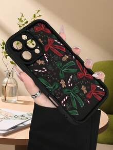Funda de teléfono minimalista y gruesa a prueba de caídas con diseño navideño de gato, regalos y adornos, resistente al agua y arañazos, estilo festivo elegante para mujer, compatible con Apple 17/16/15/14/13/12/11/Pro/ProMax,compatible con Galaxy A34/A35/A54/A55,Galaxy S20/S21/S22/S23/S24/S25 Ultra/Plus,compatible con Moto/Galaxy/Redmi/Honor/OPPO Soft - Negro - Ver 4