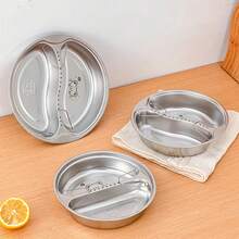 WORTHBUY Vaporera de Alimentos de Acero Inoxidable 304 Bandeja de Vapor Multifuncional Dividida 2 Rejillas Soporte de Vapor Herramienta de Cocina - l - Ver 3