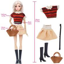 9pcs Fashion Doll Clothes & Accessories Set, Suitable For 11.5 Inch Girl Dolls, Including 2 Doll Outfits, 1 Bag, 2 Pairs Of Shoes, Autumn/Winter Style, Doll Dress Up Toy, Birthday/Christmas Gift (Doll Not Included) - Multicolor - View 6