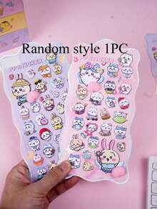 可爱贴纸，创意高档Usaqi Xiaoba DIY手册装饰贴纸，卡通贴纸，水杯装饰贴纸，儿童贴纸，礼物装饰贴纸（部分款式可能存在色差，随机发货） - 彩色 - 查看 7