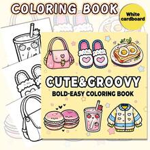 24 Páginas - 130g, Livro de Colorir com Chinelos em Formato de Coração Fofo, Vibração Curativa, Elementos de Chinelo em Formato de Coração, Esquema de Cores Rosa e Azul, Detalhes Fofos, Desenho Relaxante, Colorir para Alívio do Estresse, Adequado para Papelaria, Suprimentos Escolares, Presente Perfeito para Meninas, Temporada de Casamento, Dia das Mães - Fofo e descolado - Visão 1