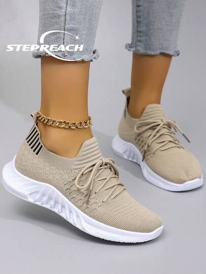 STEPREACH Nuevos zapatos deportivos casuales para mujer, de malla transpirable, cómodos, ligeros y antideslizantes para conducir