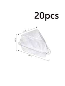 20个透明三角形塑料盒，适用于糕点、蛋糕、三明治、烘焙食品包装 - 透明 - 查看 7