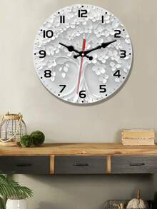 1 Relógio Redondo, Relógio de Parede Criativo e Simples, Relógio Criativo de Xícara de Chá Retrô, Relógio Redondo de Madeira Silencioso à Bateria, Adequado para Decoração de Quarto, Sala de Estar, Escritório, Cozinha e Banheiro (Bateria Não Incluída) - Multicolorido - Visão 3