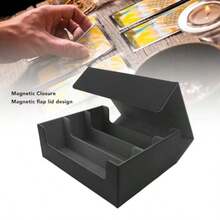 sdeCaja de Almacenamiento de Cuero de PU Estuche de 3 Filas con Cierre Magnetico Capacidad para 1800+ Cartaskiu - Carcasanegraconforrogris - Ver 4