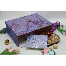 13\ Gold Purple Flower Gift Party Bags For Monther's Day,Happy Birthday Gift Bag With Tissue Paper Greeting Card For Women' Birthday Party, Wedding,Anniverss - 金紫色 - 查看 8