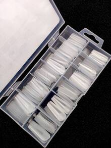 240pcs Coffin Shaped Ultra-Thin Dual-Use Acrylic Nail Stickers, Ideal For Women And Girls
