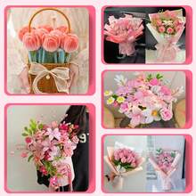 450件粉色、黄色、紫色棉签手工套装，包含300根棉签和150根棉签杆，DIY棉签工艺用品，紫色、黄色、粉色毛毡棒创意套装，适合生日、母亲节、毕业典礼、情人节礼物、手工艺品、艺术项目用品。 - 450pcs - 查看 8