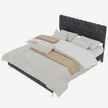Modern And Minimalist Upholstered Bed With Soft Headboard, 140 X 200 Cm, Grey, Multifunctional Bedroom Furniture, Low Slatted Base (Without Storage), Mattress Not Included.
