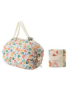 Reusable Large Capacity Foldable Shopping Bag With Handle, Washable Travel Bag, Personalized Mother's Day Flower Gift, Last Minute Gift, Mother's Day Idea, Handmade Mother's Day Card, Best Mother's Day Gifts Under $50, Summer Cooling, Beach, Travel - Multicolor - View 12