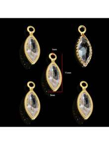 10个镶嵌锆石的几何吊坠饰品，镀金，DIY珠宝制作配件