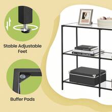 39.4 Inch Console Table, 3-Tier Modern Sofa Table For Hallway, Living Room Bedroom, Black - Black - View 6