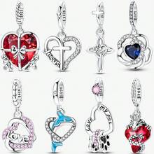 1. 爱心龙吊坠纯银手链项链配饰，适合日常佩戴或作为生日礼物