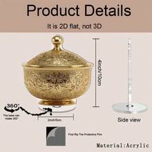 2D Acrylic Elegant Rotating Desktop Decor - Acrylic Decorative Piece With Intricate Carved Lid And Floral Pattern, Modern Style, Suitable For Living Room, Kitchen, Bedroom - Ramadan, Easter, Bathroom Display, Desktop Ornament - Multicolor - View 4