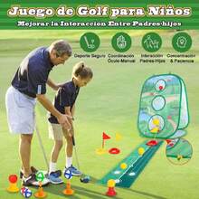 Juguete de Golf 3 en 1 para Niños,Golf Set Juguete con 12 Mini Bolas Alfombrilla con Doble Cara, Juego de Golf Deportivo de Palo Golf Regalo Cumpleaños, Juego de Lanzamiento para Parque Jardin,38966574 - Multicolor - Ver 2