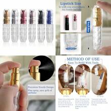 2026 Portable Dispensing Bottle6 Pcs Travel Perfume Bottle Refillable 5ML Cologne Perfume Atomizer Empty Mini Portable Spray Bottle For Wom M Outgoing Travel Accories - 金色 銀色 紅色 粉紅色 黑色 藍色 - 查看 1