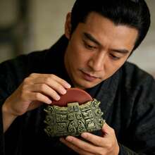 Time Machine Signal Receiver Decor – 3D Printed Ancient Style Replica With Rotatable Wheel, Xun Qin Ji Dual-Use Fridge Magnet & Desk Ornament, Collectible Gift For Drama Fans Home Office Decor - Khaki - View 8