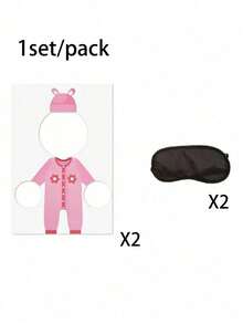 1 Set Baby Shower Party Game Gift Set, Includes "Feed Me" Baby Shower Game, Game Board And Blindfold, Fun For Baby Shower, Gender Reveal Party, Baby Party, Baby Gift Giving Events - Multicolor - View 11