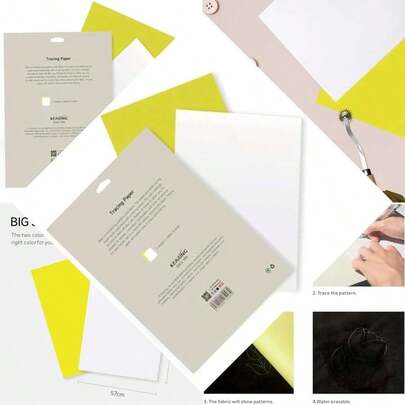 Sewing Patterns Cross-Stitch Embroidery Tracing Paper Yellow/White For Precise Tracing