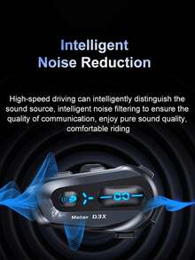 D3X 无线摩托车头盔对讲机，半双工对讲，支持无限多人通话，降噪功能，远距离通讯，Type-C 充电，1000mAh 可充电锂聚合物电池，塑料材质，通话控制功能 - D3X - 查看 9