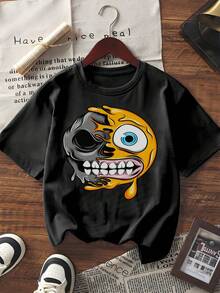 Tricou de vară pentru femei, cu mânecă scurtă, guler rotund, grafic, casual, streetwear, cu imprimeu cool al craniului și umeri căzuți, croială lejeră, pentru petrecere zilnică, festival, ținută - alb - Vizualizare 6