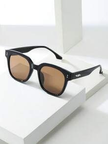 1副男女通用复古方形大框高品质时尚眼镜，适合旅行、休闲、派对、海滩、日常佩戴 - 彩色 - 查看 8